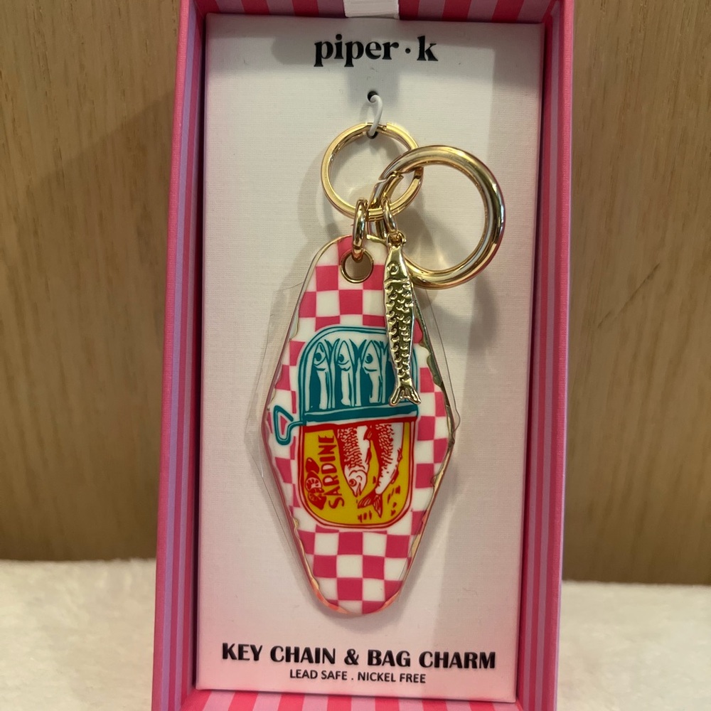 Piper K Pink and Gold Key Chain & Bag Charm
